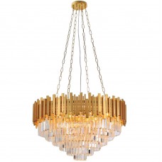 Φωτιστικό Κρεμαστό 12xE14 Χρυσαφί Αλουμινίου και Κρύσταλλα 6068-12